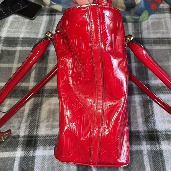 Ralph Lauren Vintage Ferrari Red Leather Handbag Glossy Shoulder Purse - Picture 12 of 16